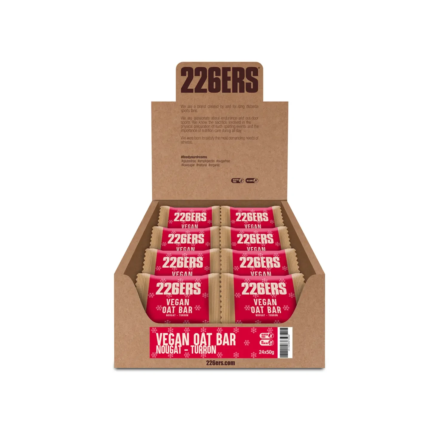 Ciasteczko owsiane 226ERS VEGAN OAT BAR 50g. NOUGAT - TURRÓN (o smaku hiszpańskiego przysmaku orzechowego)