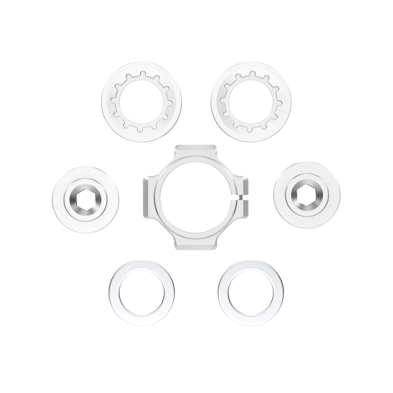 Komplet części zamiennych do korb rowerowych Title MTB CR1 (small part kit) chrome