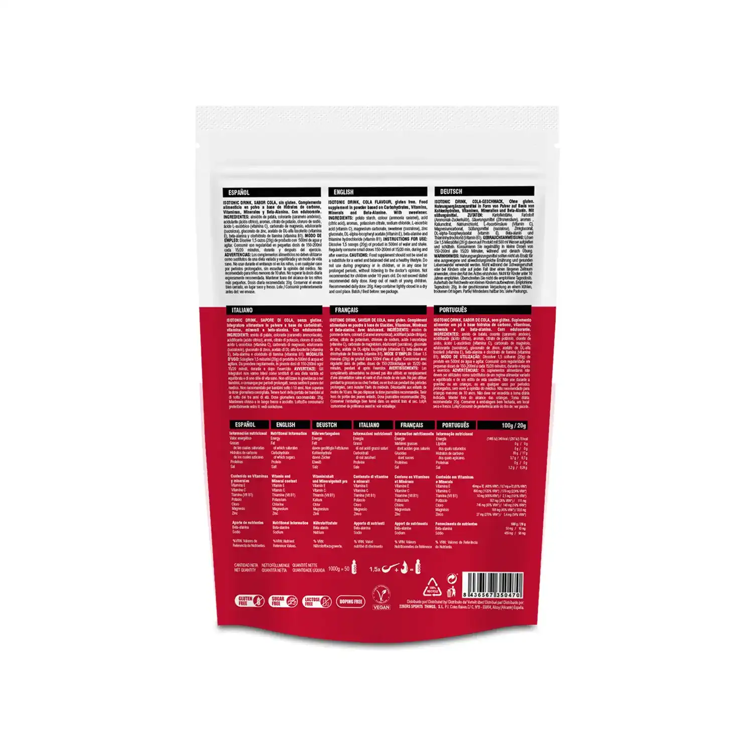 Napój izotoniczny 226ERS ISOTONIC DRINK 1kg. COLA (50 porcji)