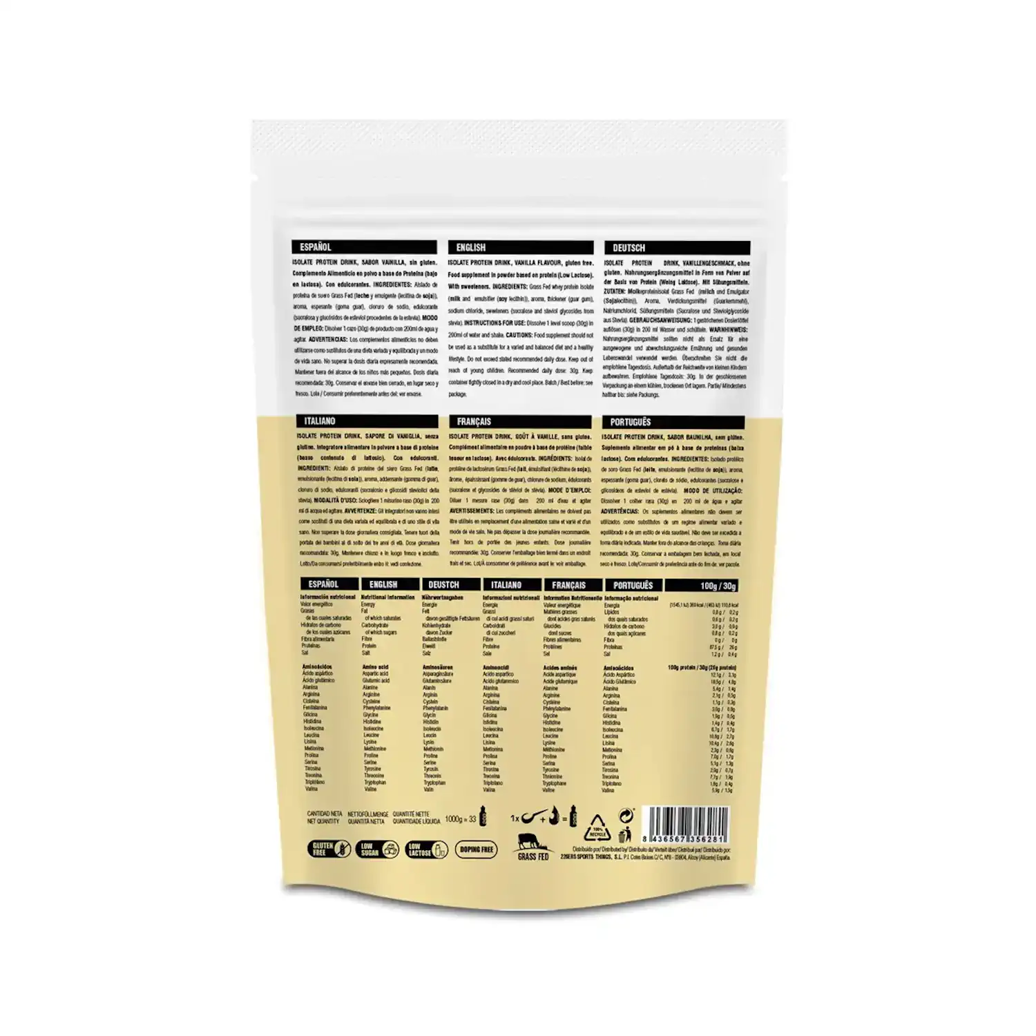 Odżywka białkowa 226ERS WPI I WPC ISOLATE PROTEIN DRINK 1kg. VANILLA CUSTARD