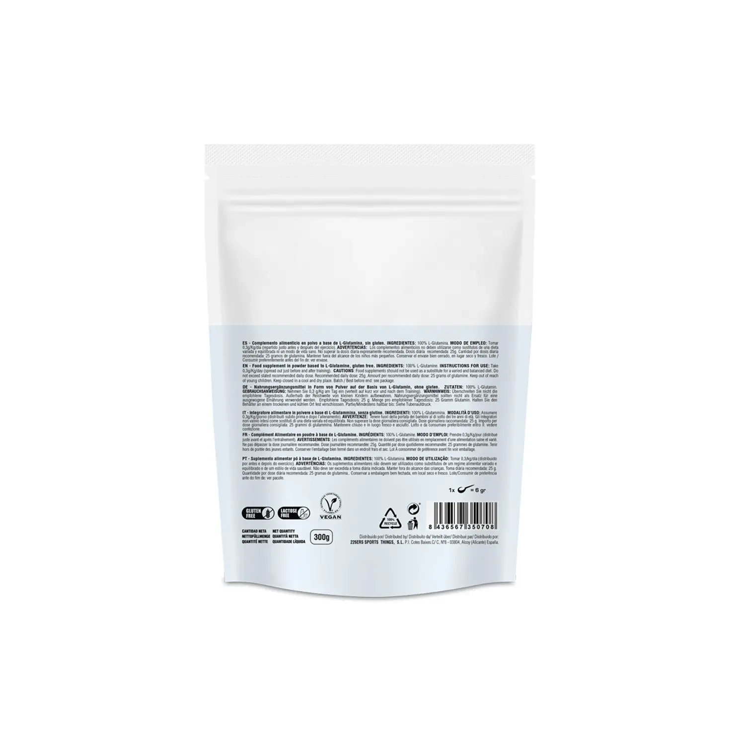 Substancja wspomagająca w proszku 226ERS GLUTAMINE 300g. NEUTRAL