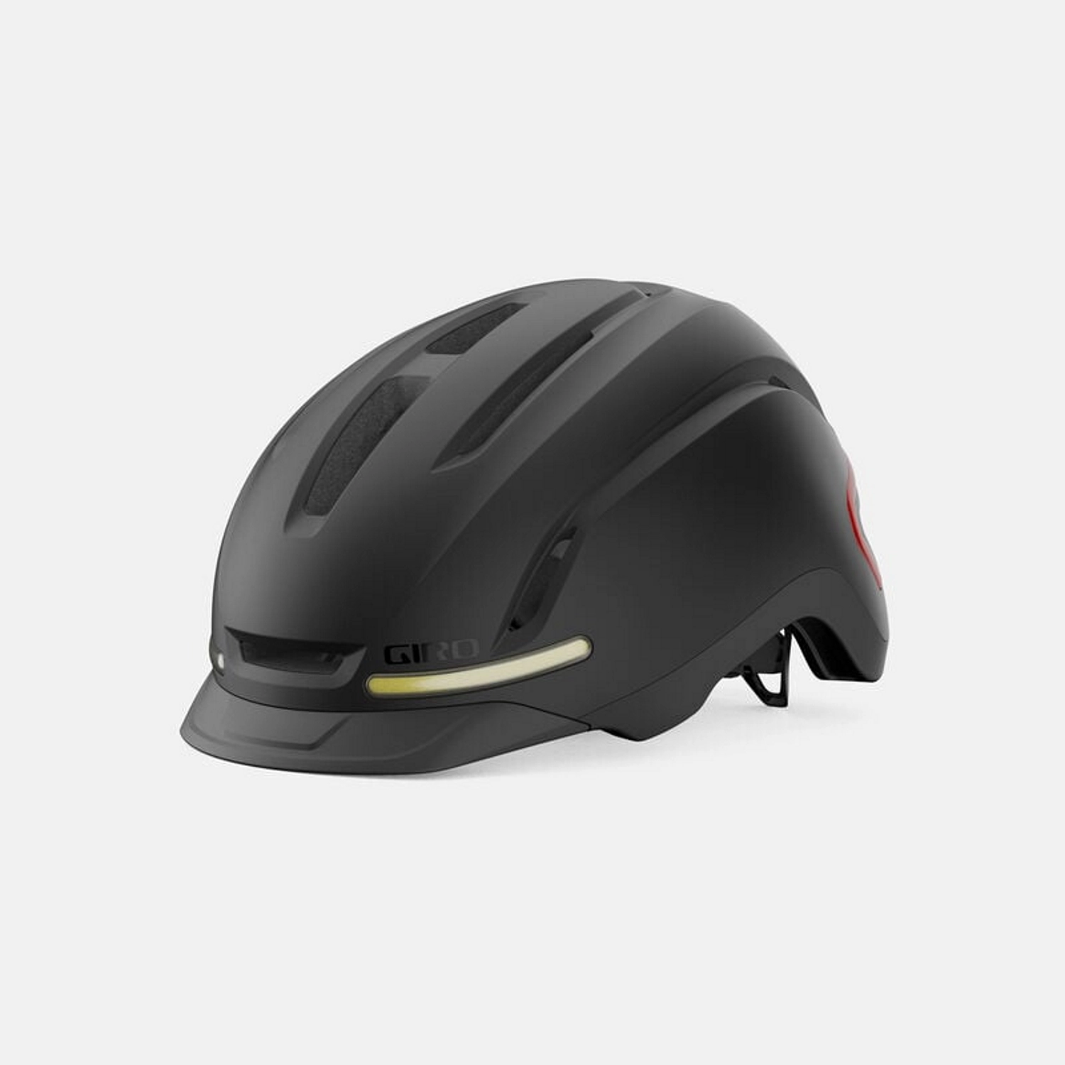 Nowoczesny kask rowerowy miejski Giro w kolorze czarnym z aerodynamicznym kształtem i wentylacją