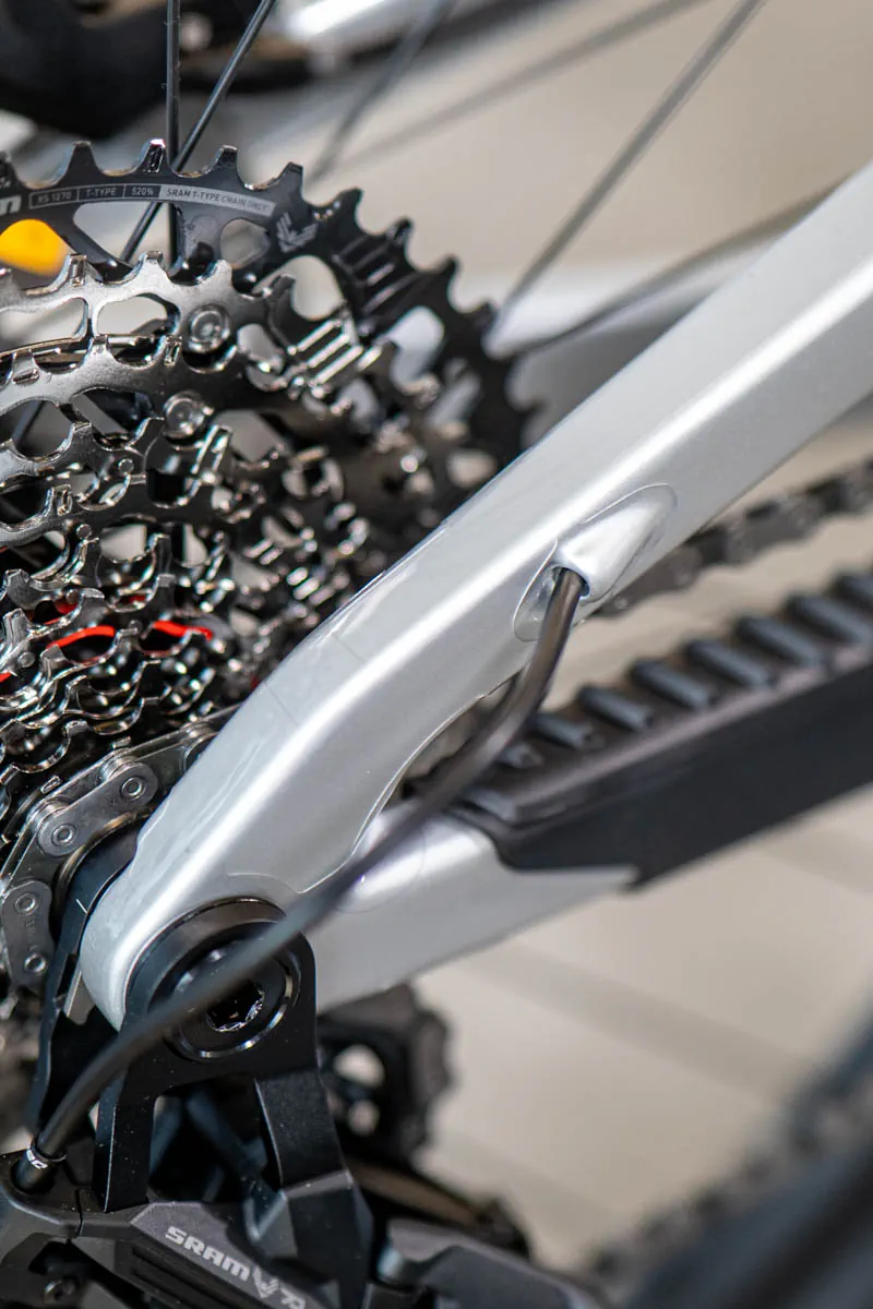 Santa Cruz Megatower srebrny - zbliżenie na tylny trójkąt