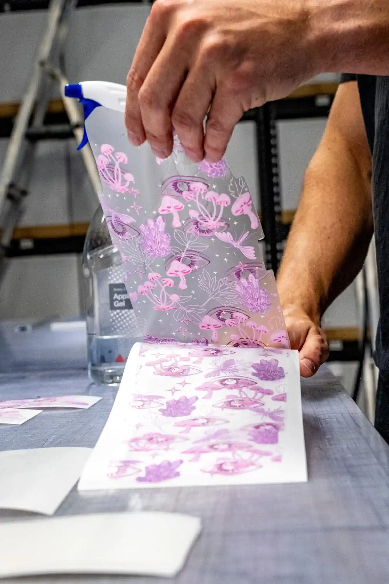 Formatka z nadrukiem– grzybki, oczy, liście, kryształy